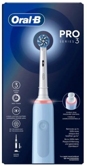 Oral-B elektrische tandenborstel Pro 3 3000 Sensi blauw - incl. 2 opzetborstels