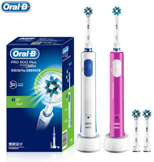 Oral B Pro600 Plus Rechargeable Electric Toothbrush Rotating Oral Hygiene 3D Replaceable Crossaction Electric Tooth Brush Head