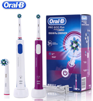 Oral B Rechargeable Sonic Electric Toothbrush Teeth Whitening PRO600 Plus 3D Action Ultrasonic Rotating Electric Brush Tooth
