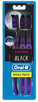 Oral-B Tandenborstel Oral-B Allrounder Black Toothbrush Trio Medium 3 st