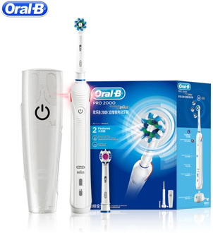 Oral B Ultrasonic Electric Toothbrush PRO2000 3D Smart Rechargeable With Replacement Brush Heads Vitality Brush Teeth Travel Box