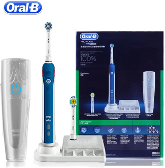 Oral B Ultrasonic Electric Toothbrush Rechargeable Teeth Whitening PRO4000 3D Smart Tooth Brush 2 Replacement Brush Teeth Heads