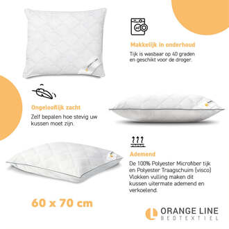 Orange Line Hoofdkussen Hotel - Visco Traagschuim - Voor Zij - En Rugslapers - Flexofill Polyester Traagschuim (Visco) Vlokken - Dekbed-Discounter.nl - Default