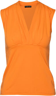 Orange mouwloze faux overslagtop Oranje - EU 46 / UK 18