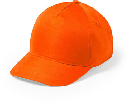 Oranje 5-panel baseballcap voor volwassenen