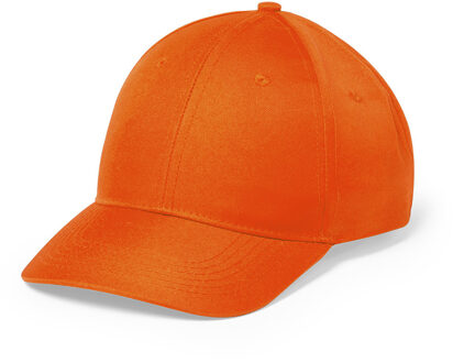 Oranje 6-panel baseballcap voor volwassenen