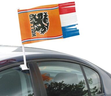 Oranje artikelen 1x Oranje Holland autovlag voetbal supporter 30x35 cm