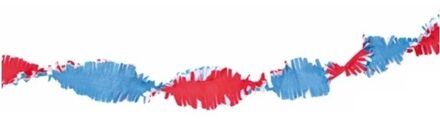 Oranje artikelen Crepe papier slinger Holland - rood/wit/blauw - Nederland thema feest versiering