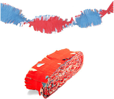 Oranje artikelen Crepe papier slinger Holland - Set van 2x stuks - rood/wit/blauw - Nederland thema feest versiering