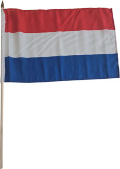 Oranje artikelen Nederlandse luxe zwaaivlag 30x45 cm