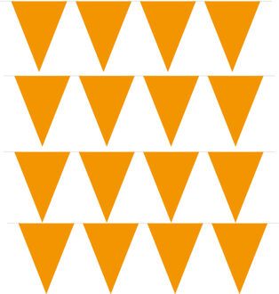 Oranje artikelen Oranje vlaggenlijn - 4x - slinger - 5 meter - binnen en buiten - 10 vlaggetjes - Koningsdag/holland