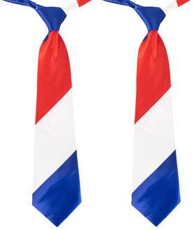 Oranje artikelen Stropdas Holland thema - 2x - Nederlandse vlag - Koningsdag/supporters verkleed accessoires