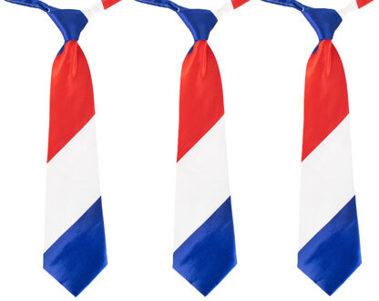 Oranje artikelen Stropdas Holland thema - 3x - Nederlandse vlag - Koningsdag/supporters verkleed accessoires