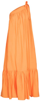Oranje Asymmetrische Jurk met Off-Shoulder Design Co'Couture , Orange , Dames - Xl,L