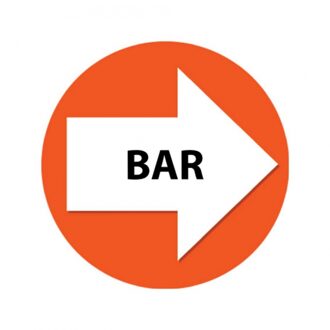 Oranje bewegwijzering stickers Bar 4 st - Feeststickers