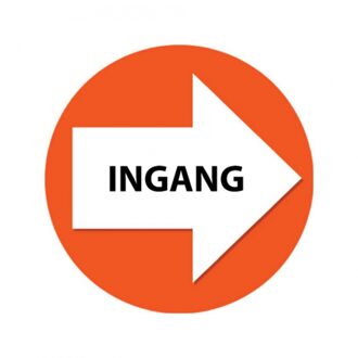 Oranje bewegwijzering stickers Ingang 4 st - Feeststickers