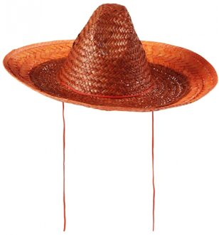 Oranje carnaval verkleed sombrero hoed 48 cm - Verkleedhoofddeksels