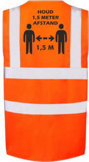Oranje Corona/COVID-19 vest/hesje 1,5 meter afstand volwassenen