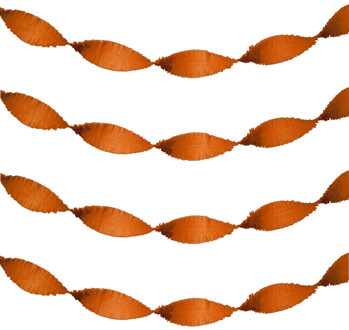 Oranje crepe papier slinger 48 m
