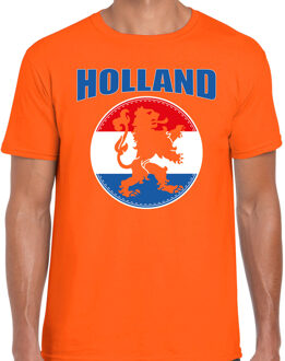 Oranje fan shirt / kleding Holland met oranje leeuw EK/ WK voor heren S - Feestshirts