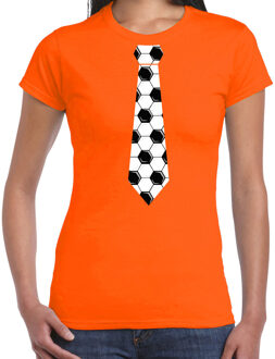 Oranje fan shirt / kleding Holland voetbal stropdas EK/ WK voor dames XL - Feestshirts