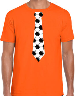 Oranje fan shirt / kleding Holland voetbal stropdas EK/ WK voor heren L - Feestshirts