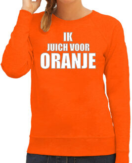 Oranje fan sweater / trui Holland ik juich voor oranje EK/ WK voor dames XL - Feesttruien