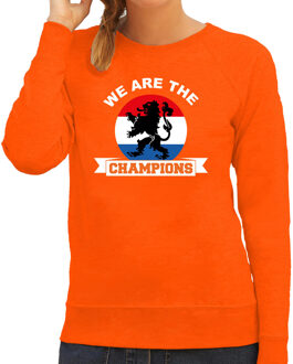 Oranje fan sweater / trui Holland we are the champions EK/ WK voor dames M - Feesttruien