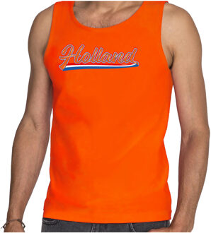 Oranje fan tanktop / kleding Holland met Nederlandse wimpel EK/ WK voor heren S - Feestshirts