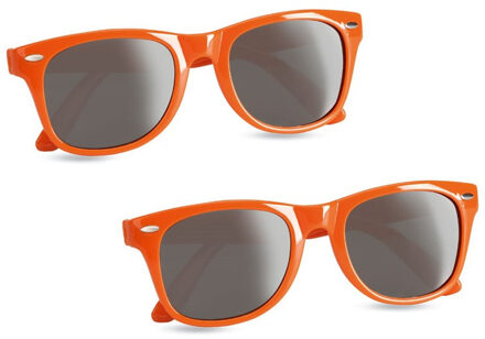 Oranje feest zonnebril - 2x stuks - Koningsdag - EK/WK verkleed accessoires