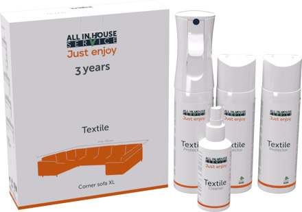 Oranje Furniture Care All In House Vlekken en constructieservice 3 Jaar garantie, Textiel Kit, Hoekbank XL - Hoekbank of loungebank XL
