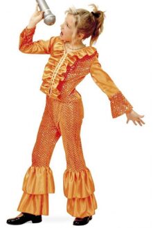 Oranje glitter kostuum voor meisjes