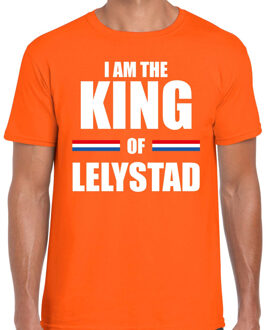 Oranje I am the King of Lelystad t-shirt - Koningsdag shirt voor heren M