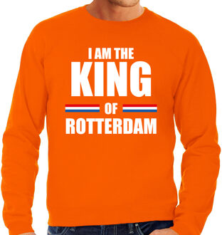 Oranje I am the King of Rotterdam sweater - Koningsdag truien voor heren S