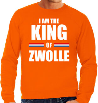 Oranje I am the King of Zwolle sweater - Koningsdag truien voor heren S