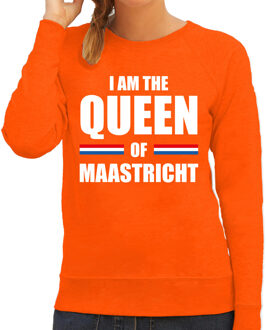 Oranje I am the Queen of Maastricht sweater - Koningsdag truien voor dames XS