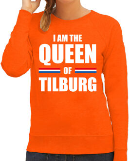 Oranje I am the Queen of Tilburg sweater - Koningsdag truien voor dames XL