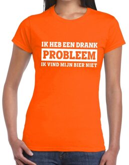 Oranje Ik heb een drankprobleem t- shirt - Shirt voor dames - Koningsdag/supporters kleding S