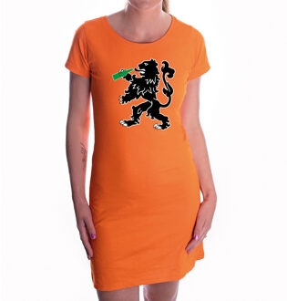 Oranje jurkje bier drinkende leeuw voor dames - Koningsdag / EK-WK kleding shirts XL