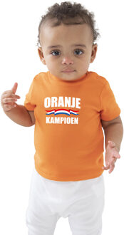 Oranje kampioen t-shirt voor baby / peuter Holland / Nederland supporter 66/76 (6-12 maanden) - Feestshirts Multikleur