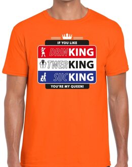 Oranje Kingsday If you like - T-shirt voor heren - Koningsdag kleding S