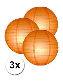 Oranje lampionnen 25 cm 3 stuks - Feestlampionnen