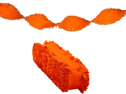 Oranje lange crepe slingers - Feestslingers