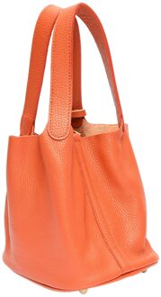 Oranje Leren Tas - One Size