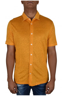 Oranje Linnen Overhemd Loro Piana , Orange , Heren - S