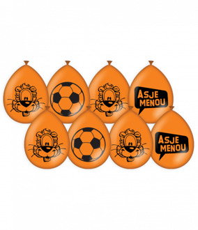 Oranje Loeki de Leeuw Asjemenou ballonnen 8 stuks 30 cm