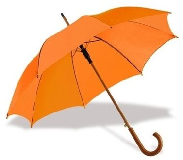 Oranje luxe paraplu met houten handvat 103 cm - Action products