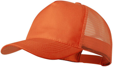 Oranje mesh baseballcap voor volwassenen - Verkleedhoofddeksels