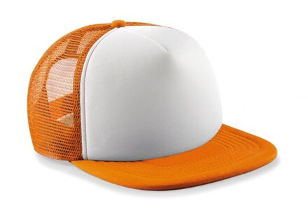 Oranje met witte vintage kinder baseball cap