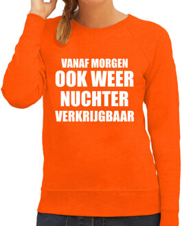 Oranje morgen nuchter verkrijgbaar sweater - Koningsdag truien voor dames XS